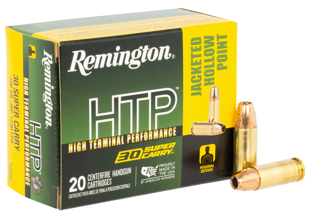 Remington .30 Super Carry 100 gr HTP Jacketed Hollow Point Ammunition - 20 Round Box