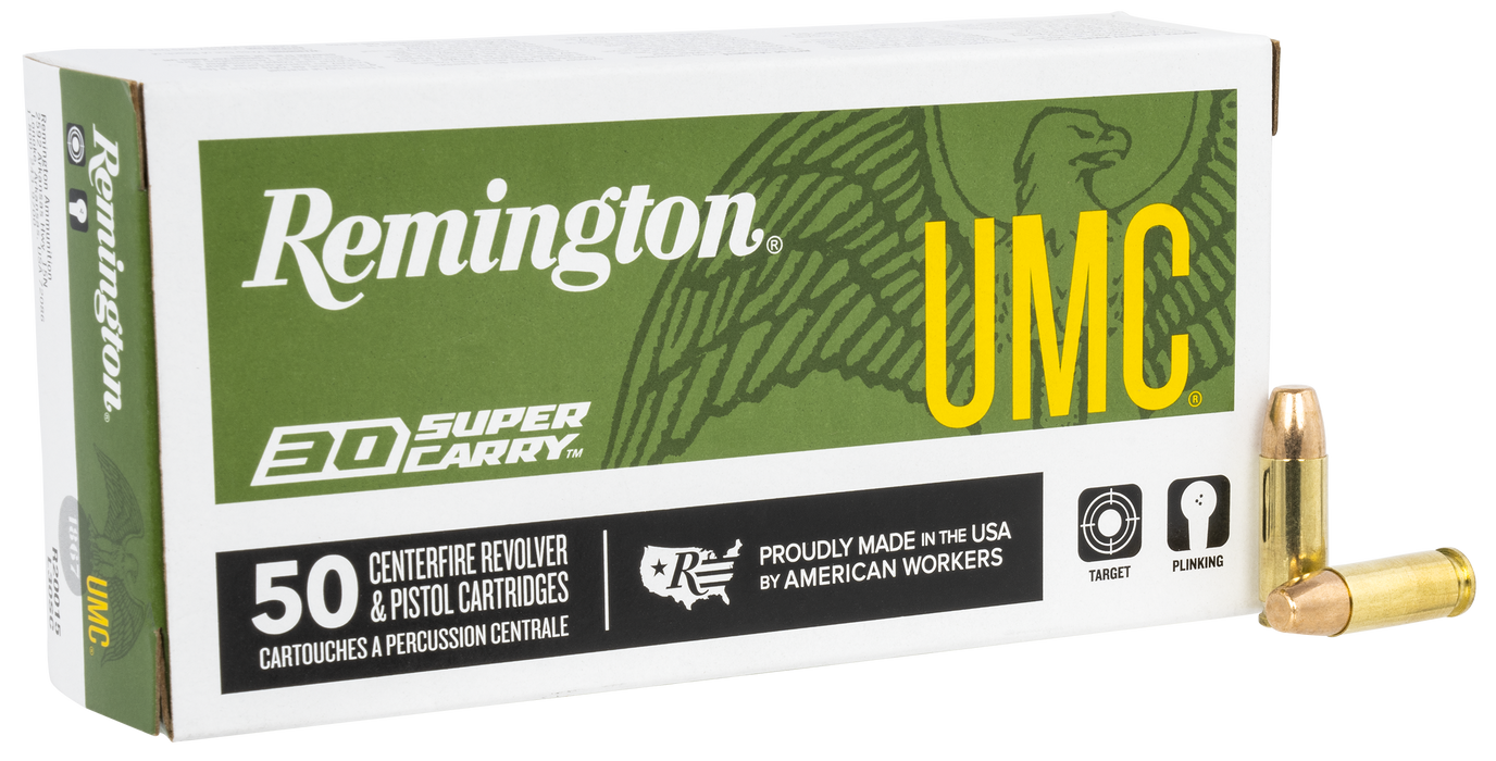 Remington UMC .30 Super Carry 100 gr Full Metal Jacket (FMJ) 50 Per Box