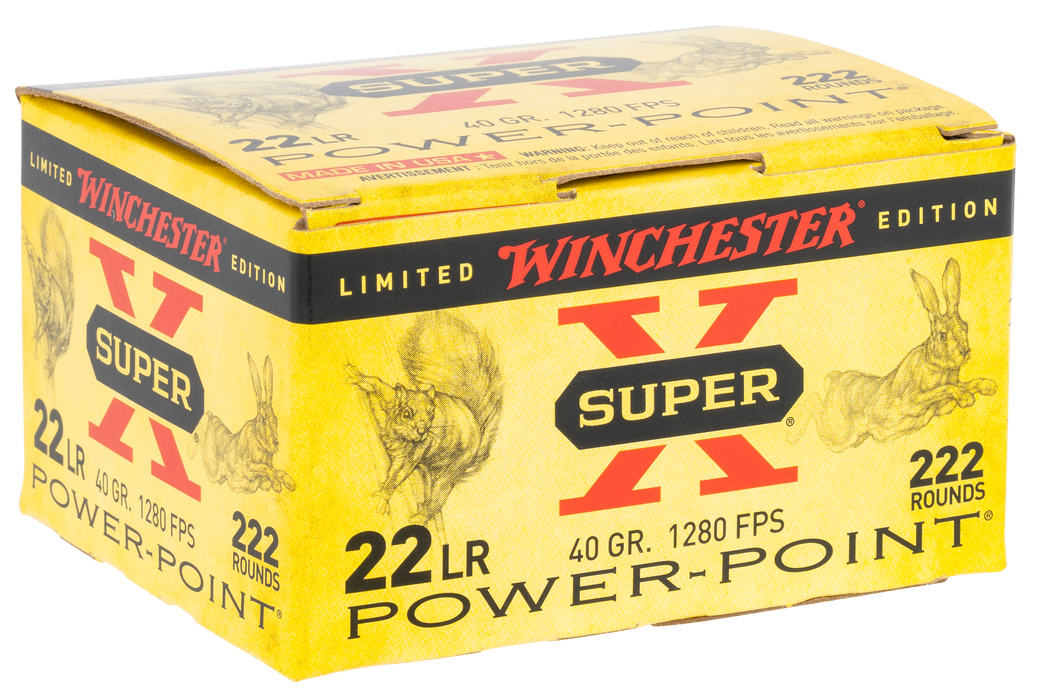 Winchester .22 LR 40 gr Super X Plated Hollow Point Ammunition - 222 Round Box