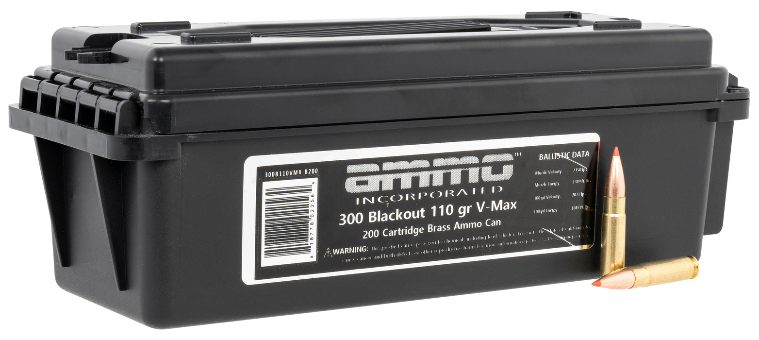 Ammo Inc .300 Blackout 110 gr Signature Hornady V-Max Ammunition - 200 Round Box