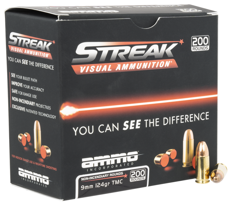 Ammo Inc 9mm Luger 124 gr Streak Total Metal Case Ammunition - 200 Round Box