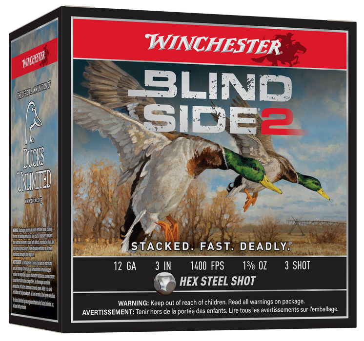 Winchester 12 Gauge 3" 1 3/8 oz 3 Shot Blind Side 2 Ammunition - 25 Round Box
