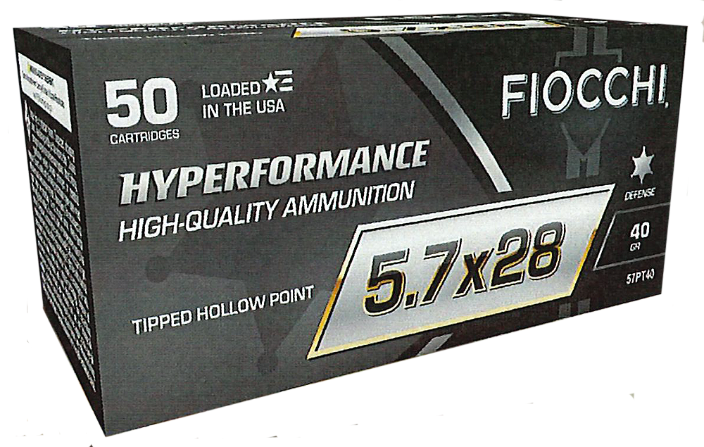 Fiocchi 5.7x28mm 40 gr Hyperformance Defense Tipped HP Ammunition - 50 Round Box
