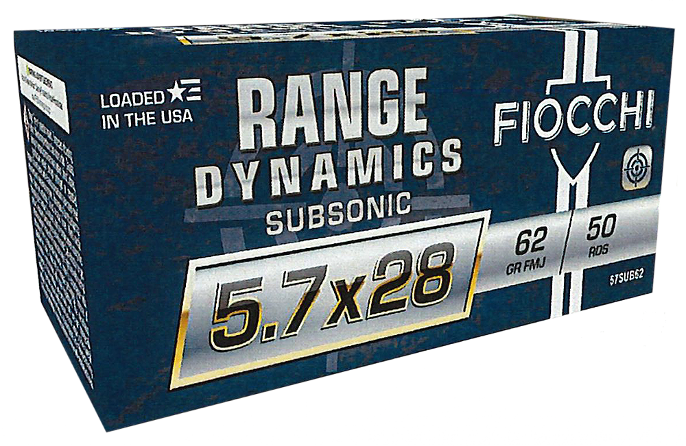 Fiocchi 5.7x28mm 62 gr  Range Dynamics Subsonic FMJ Ammunition - 50 Round Box