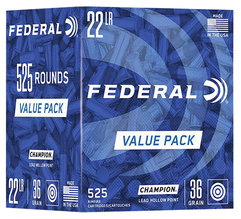 Federal .22 LR 36 gr Champion Lead Hollow Point Ammunition - 525 Round Box