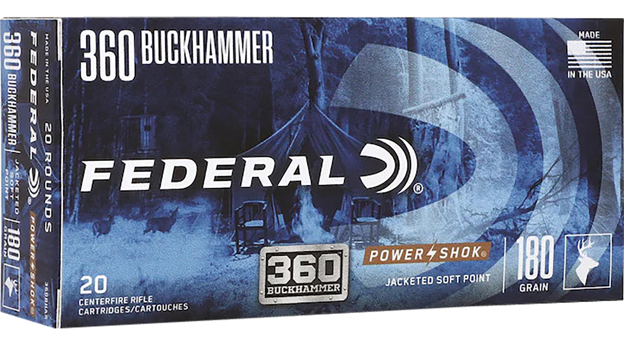 Federal Premium .360 Buckhammer 180 gr Jacketed Soft Point - 20 Per Box
