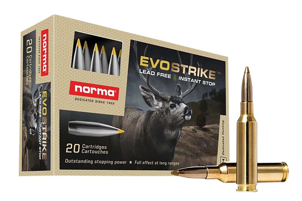 Norma Dedicated Hunting Evostrike 6.5 Creedmoor 93 gr Polymer Tip Boat Tail, Lead Free 20 Per Box