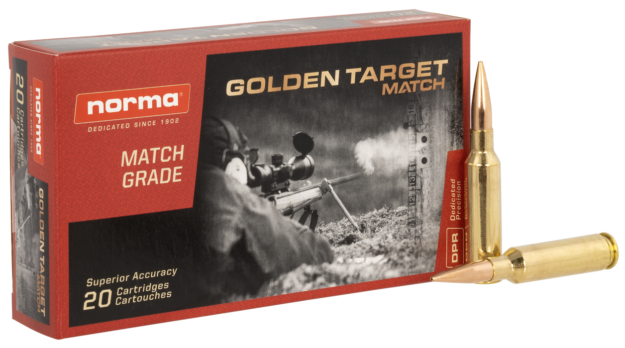 Norma 6.5 Creedmoor 143 gr Dedicated Precision Golden Target Match Ammunition - 20 Round Box