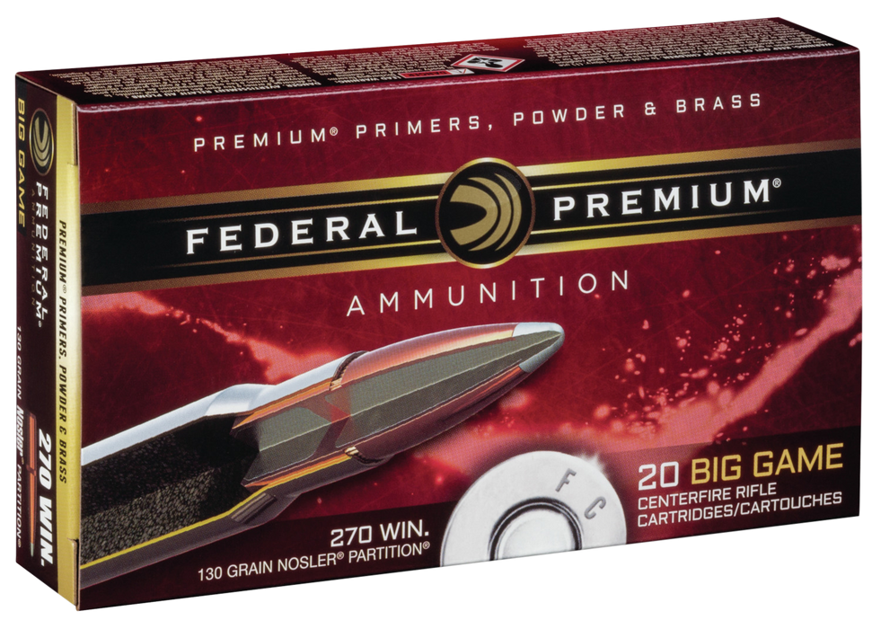 Federal Premium Hunting .270 Win 130 gr Nosler Partition (NP) 20 Per Box