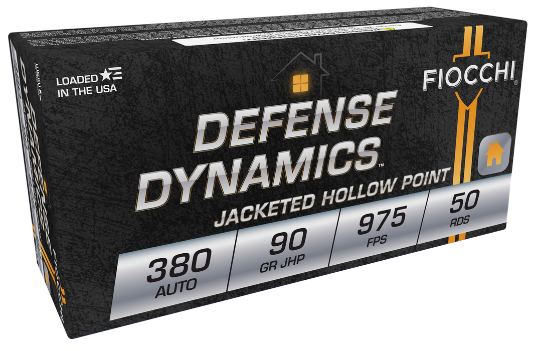 Fiocchi Defense Dynamics Defense .380 ACP 90 gr Jacketed Hollow Point (JHP) 50 Per Box