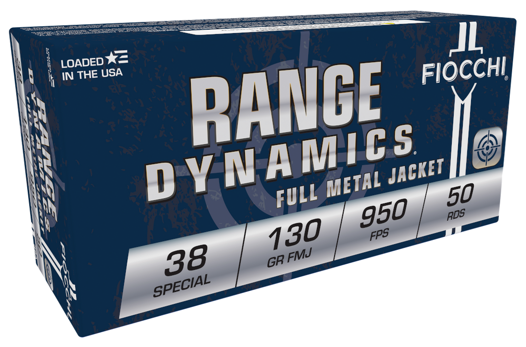 Fiocchi Range Dynamics Pistol .38 Special 130 gr Full Metal Jacket (FMJ) 50 Per Box