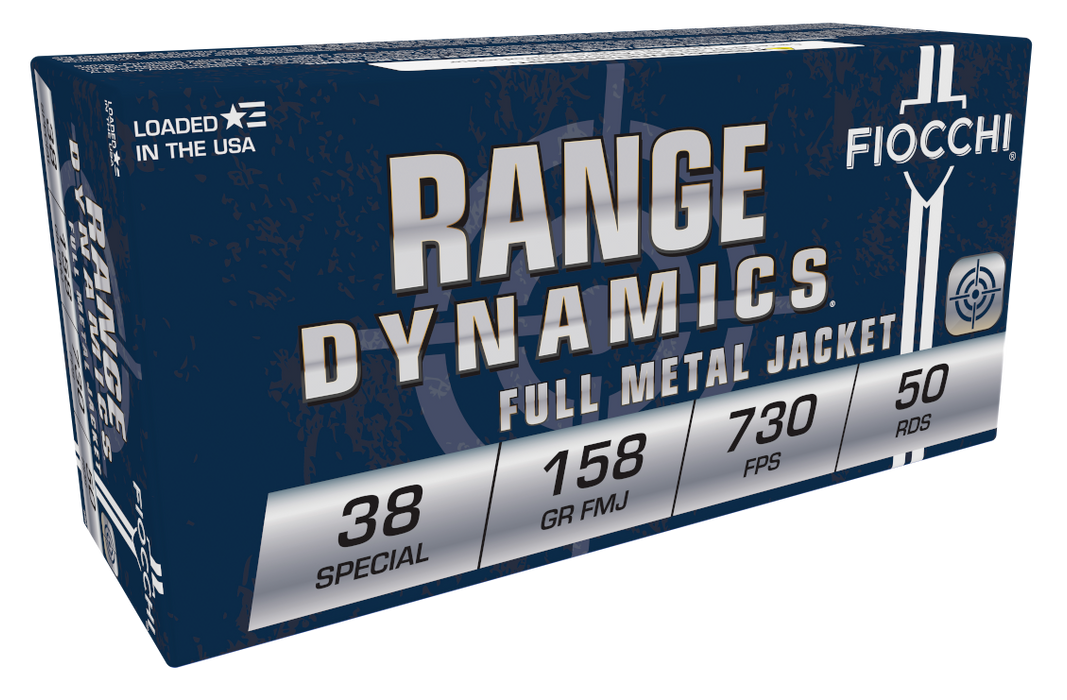 Fiocchi Range Dynamics Pistol .38 Special 158 gr Full Metal Jacket (FMJ) 50 Per Box