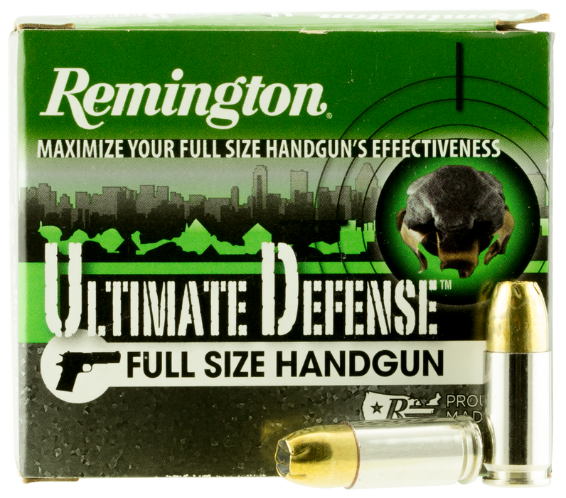 Remington Ammunition Ultimate Defense 9mm Luger 124 gr Jacket Hollow Point (BJHP) 20 Per Box