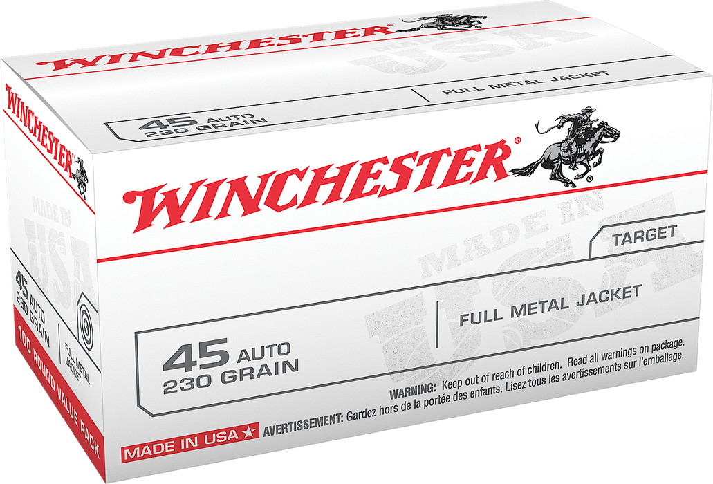Winchester Ammo USA Target .45 ACP 230 gr Full Metal Jacket (FMJ) 100 Per Box