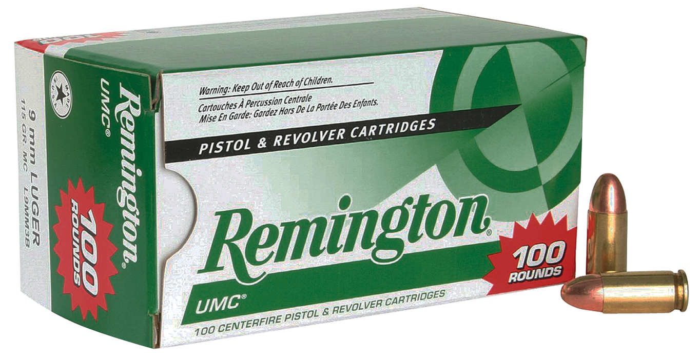 Remington Ammunition UMC Value Pack 9mm Luger 115 gr Full Metal Jacket (FMJ) 100 Per Box