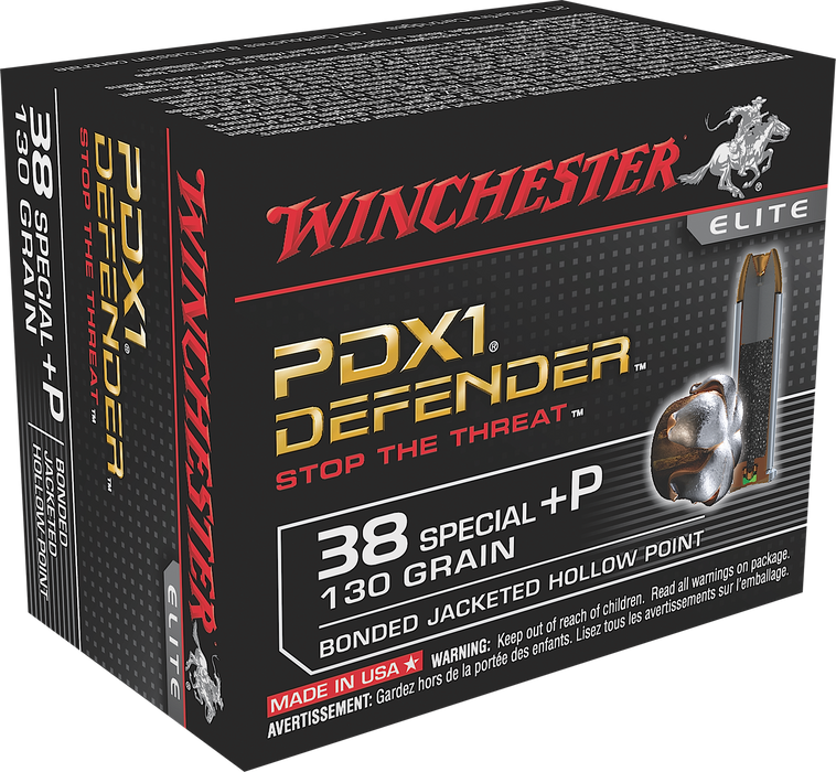 Winchester PDX Defense .38 Special +P 130 gr Bonded Jacket Hollow Point 20 Per Box