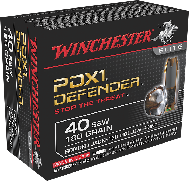 Winchester Ammo Defender .40 S&W 180 gr Bonded Jacket Hollow Point 20 Per Box