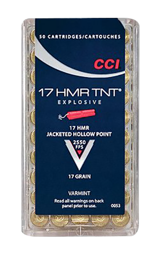 CCI .17 HMR 17 gr  Varmint TNT Jacketed Hollow Point Ammunition - 50 Round Box