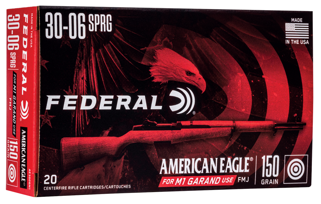 Federal American Eagle M1 Grand .30-06 Springfield 150 gr Full Metal Jacket (FMJ) 20 Per Box