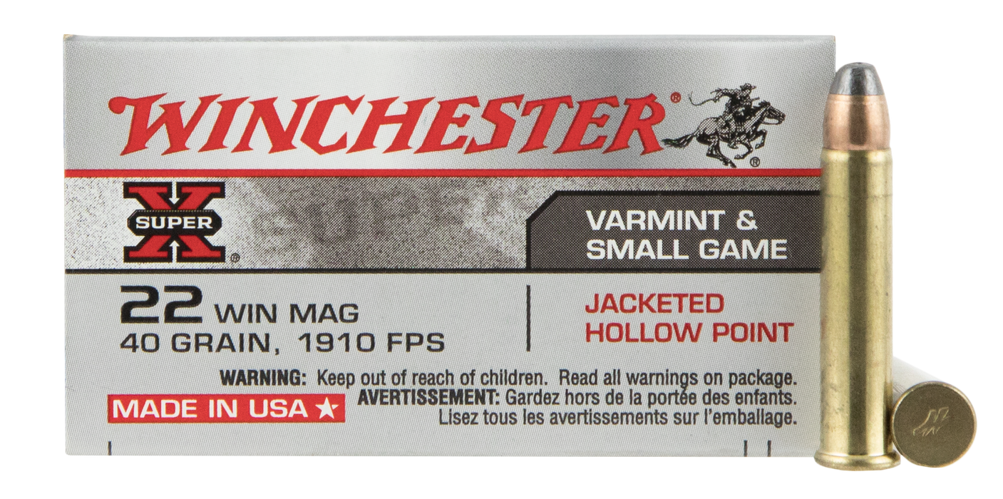 Winchester Super X .22 WMR 40 gr Jacketed Hollow Point (JHP) 50 Per Box