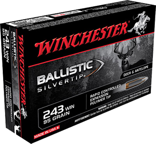 Winchester Ballistic Silvertip .243 Win 95 gr Rapid Controlled Expansion Polymer Tip 20 Per Box