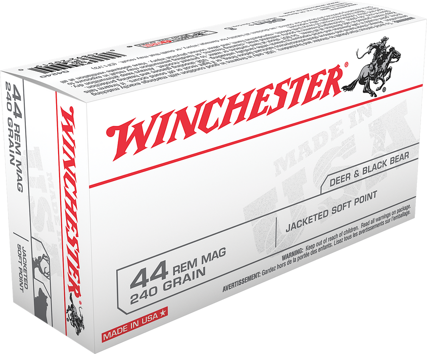 Winchester USA Hunting .44 Rem Mag 240 gr Jacketed Soft Point (JSP) 50 Per Box