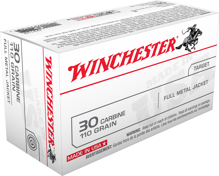 Winchester USA .30 Carbine 110 gr Full Metal Jacket (FMJ) 50 Per Box