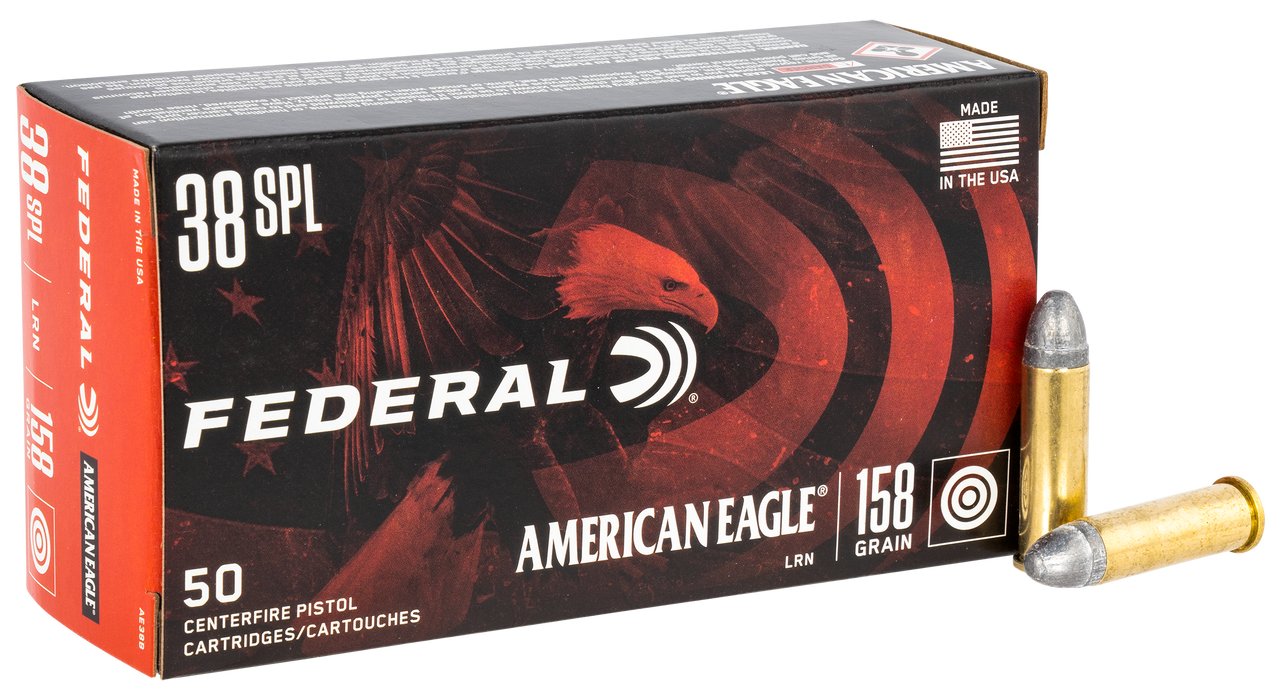 Federal American Eagle Handgun .38 Special 158 gr Lead Round Nose (LRN) 50 Per Box