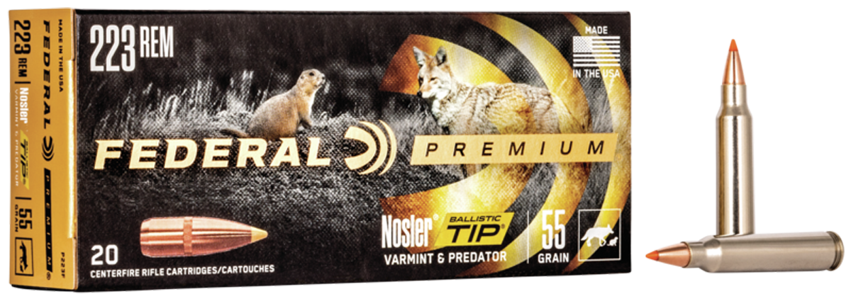 Federal Premium Varmint & Predator .223 Rem 55 gr Nosler Ballistic Tip (NBT) 20 Per Box
