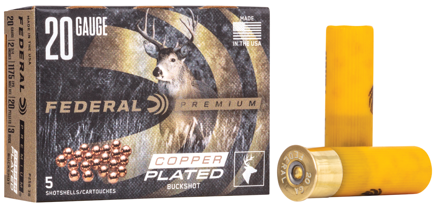 Federal Premium Magnum 20 Gauge 2.75" 20 Pellets 1 1/8 oz 3 Buck Shot 5 Per Box