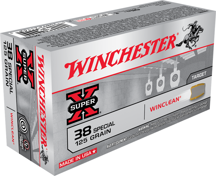 Winchester Super X Target .38 Special 125 gr Winclean Brass Enclosed Base 50 Per Box
