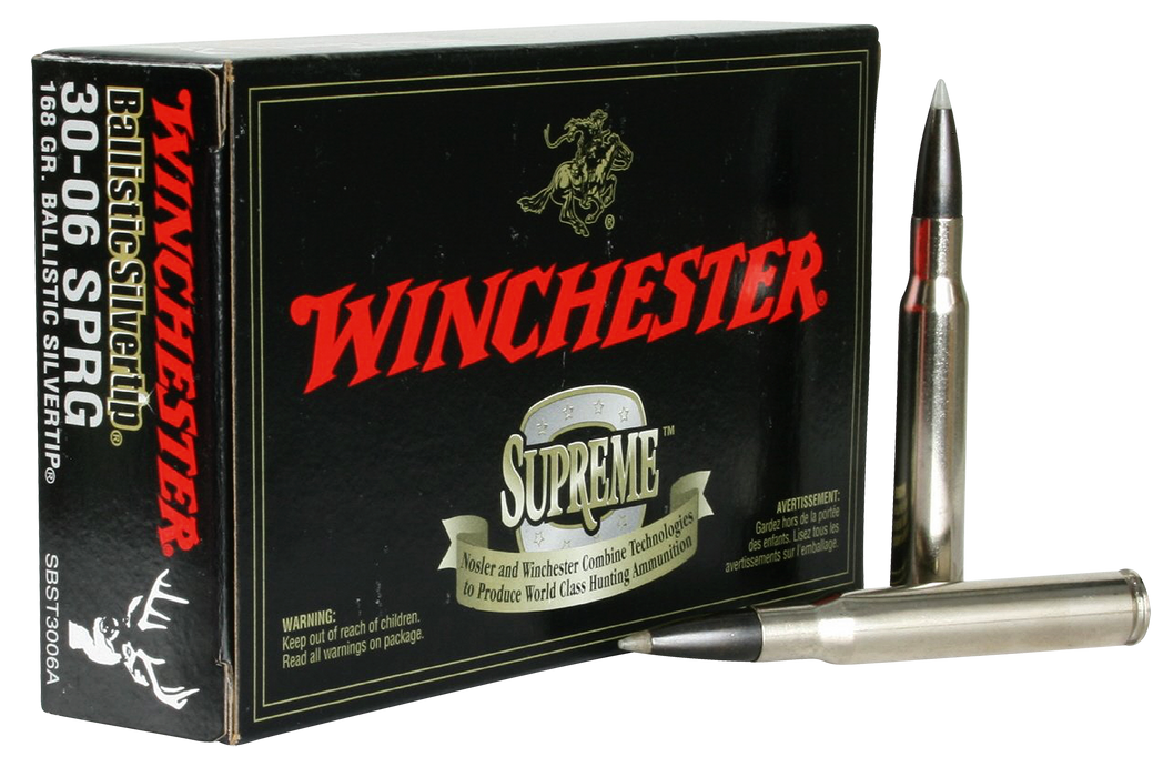 Winchester Ballistic Silvertip Hunting .30-06 Springfield 168 gr Rapid Controlled Expansion Polymer Tip 20 Per Box