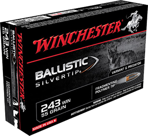 Winchester  Ballistic Silvertip .243 Win 55 gr Fragmenting Polymer Tip 20 Per Box