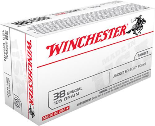 Winchester USA Target .38 Special 125 gr Jacketed Soft Point (JSP) 50 Per Box
