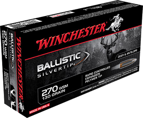 Winchester Ballistic Silvertip Hunting .270 WSM 130 gr Rapid Controlled Expansion Polymer Tip 20 Per Box