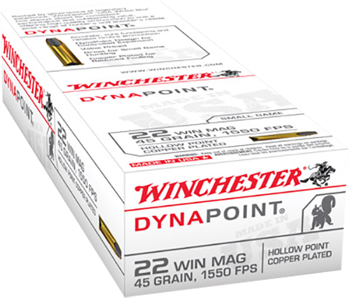 Winchester USA Dynapoint .22 WMR 45 gr Copper Plated Hollow Point (CPHP) 50 Per Box