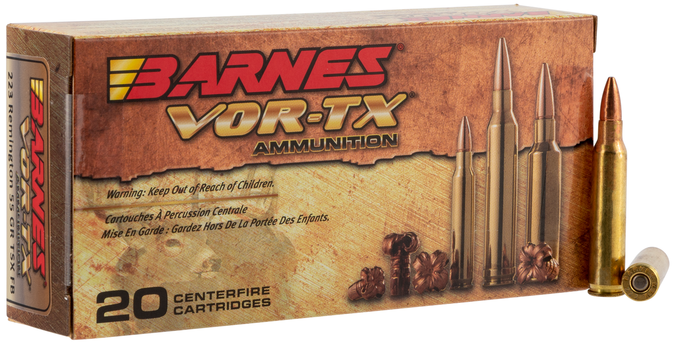 Barnes Bullets VOR-TX .223 Rem 55 gr Barnes TSX Flat Base (TSXFB) 20 Per Box