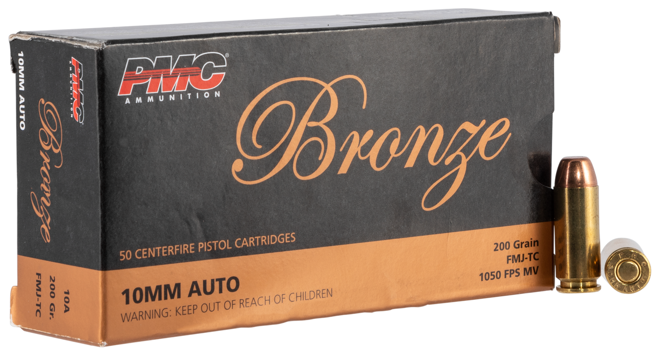PMC 10mm Auto 200 gr Bronze FMJ Truncated-Cone Ammunition - 50 Round Box