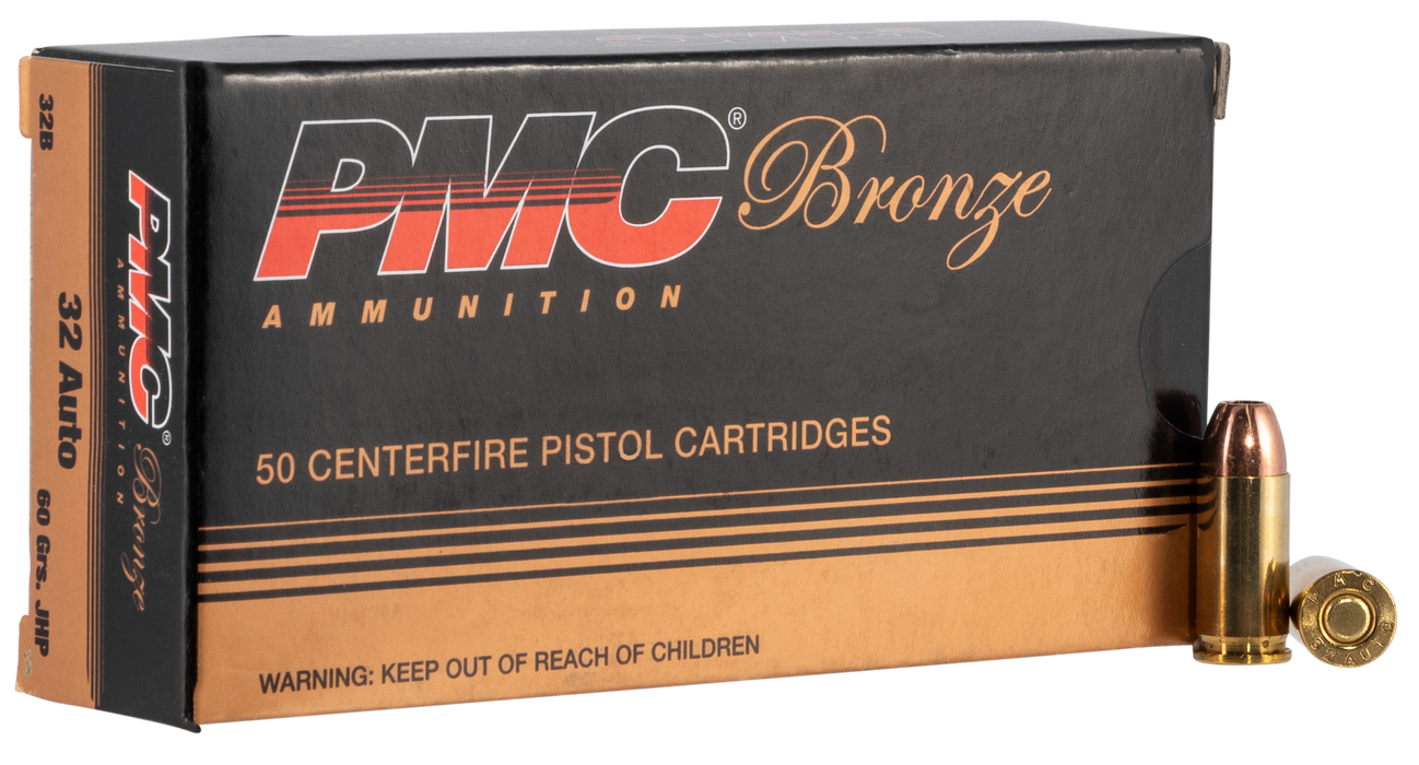 PMC .32 ACP 60 gr Bronze Jacketed Hollow Point Ammunition - 50 Round Box