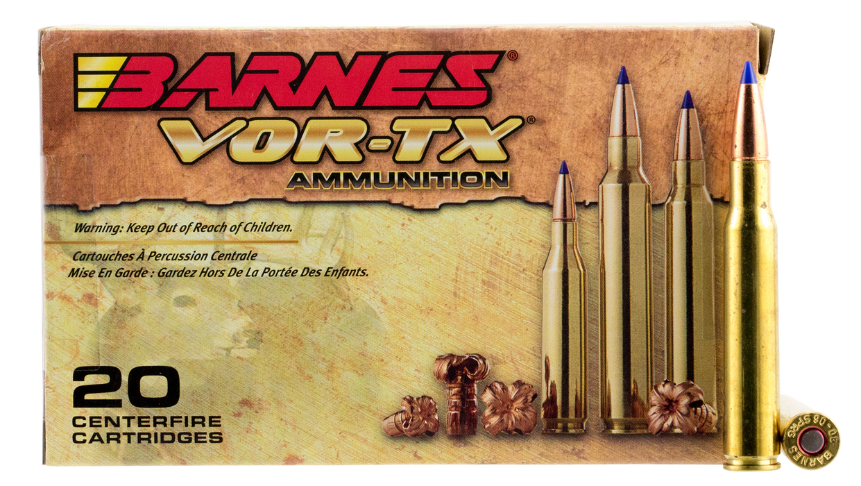 Barnes Bullets VOR-TX .30-06 Springfield 168 gr Tipped TSX Boat-Tail 20 Per Box