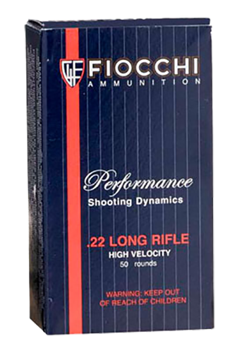 Fiocchi Field Dynamics High Velocity .22 LR 40 gr Copper-Plated Solid Point 50 Per Box