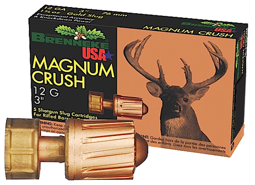Brenneke Magnum Crush Hunting 12 Gauge 3" 1 1/2 oz Slug Shot 5 Per Box