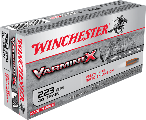 Winchester Varmint X .223 Rem 40 gr Polymer Tip Rapid Expansion 20 Per Box