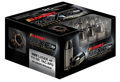 Barnes Bullets TAC-XPD Defense 9mm Luger +P 115 gr TAC-XP 20 Per Box