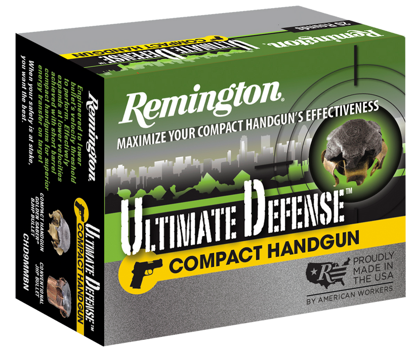 Remington Ultimate Defense Compact .45 ACP 230 gr Brass Jacket Hollow Point (BJHP) 20 Per Box