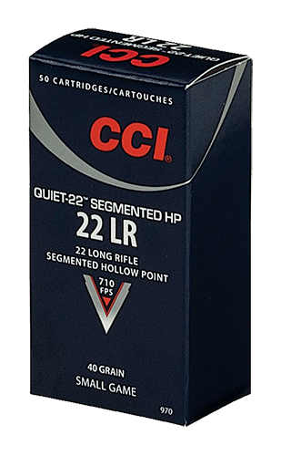 CCI Quiet-22 Rimfire .22 LR 40 gr Segmented Hollow Point 50 Per Box