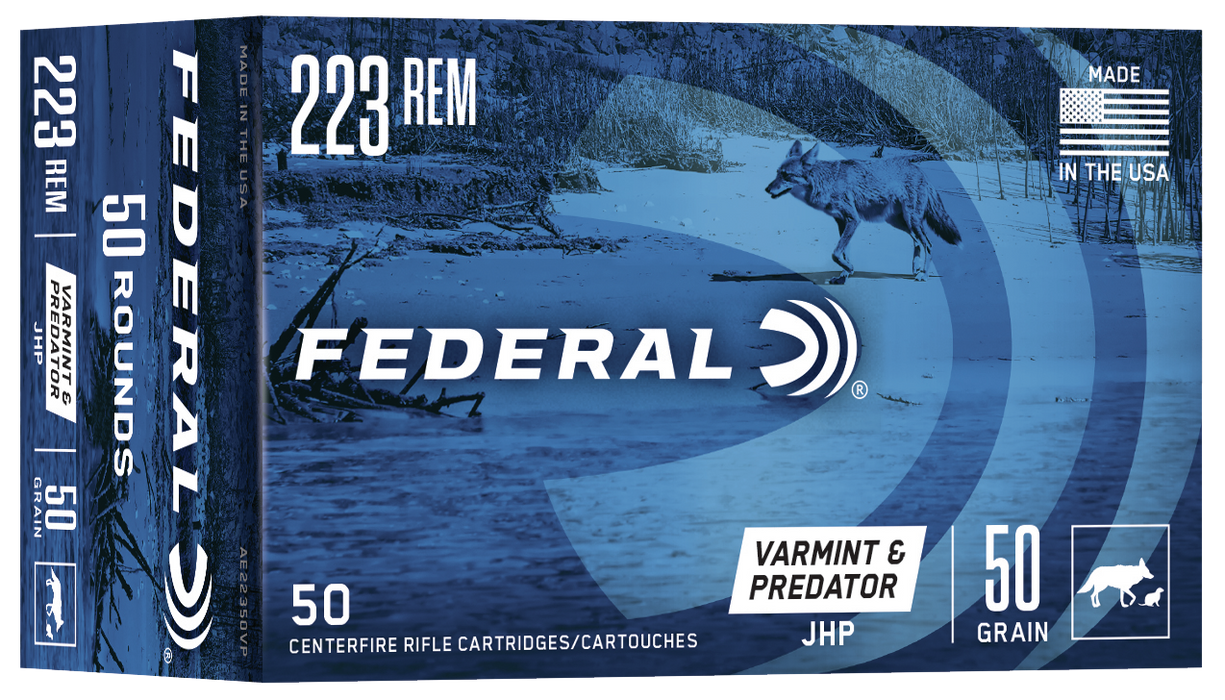 Federal American Eagle Varmint & Predator .223 Rem 50 gr Jacketed Hollow Point (JHP) 50 Per Box
