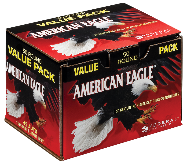 Federal .45 ACP 230gr American Eagle FMJ Ammunition - 50 Round Box