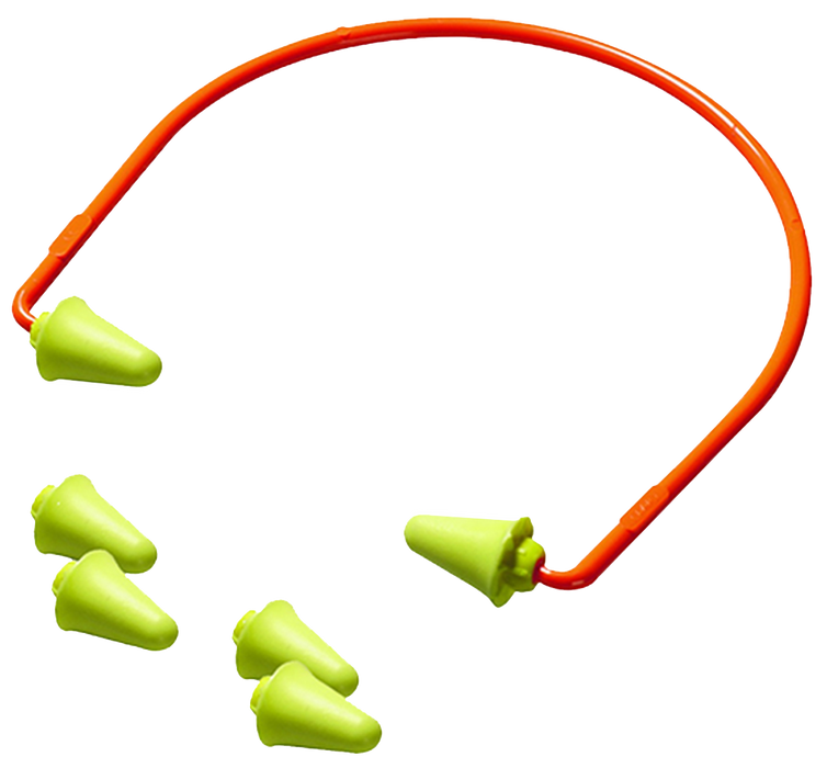 Peltor Sport Banded Earplugs Foam 28 dB Behind The Head Yellow Buds with Orange Band Adult 1 Pair