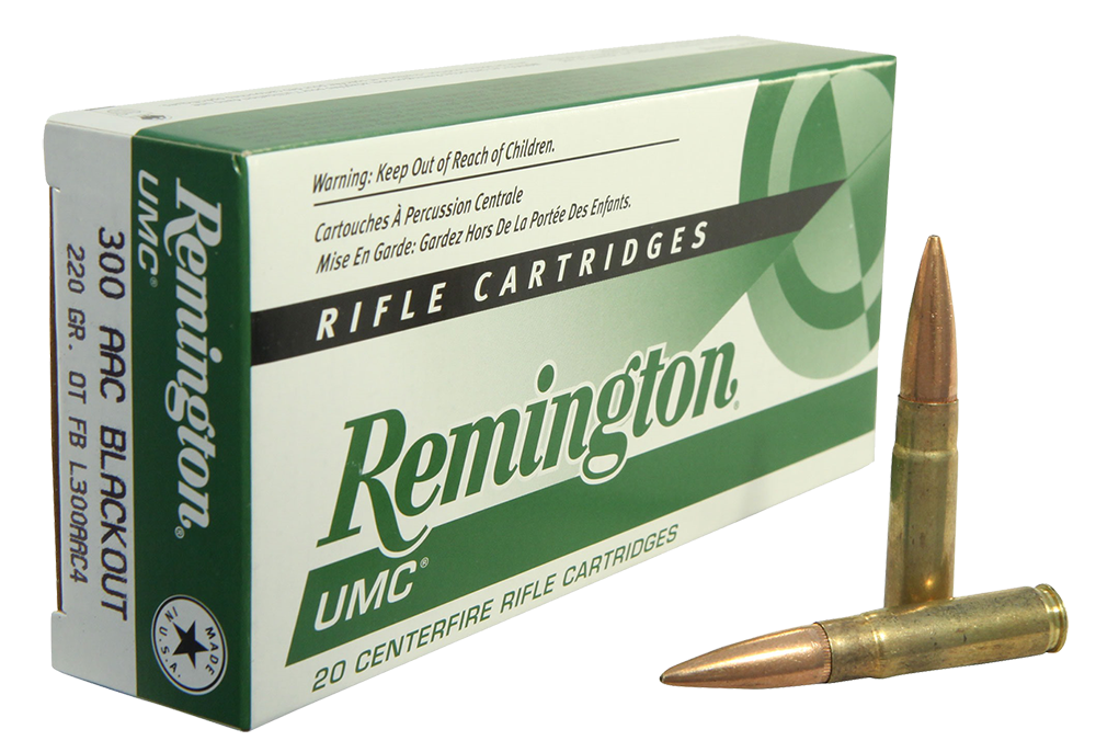 Remington UMC .300 Blackout 220 gr Open Tip Flat Base (OTFB) 20 Per Box